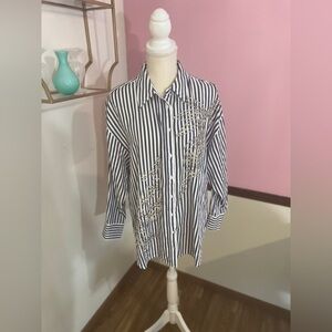 Crystal Embellished Maeve Button-Down